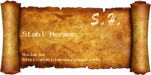 Stahl Herman névjegykártya