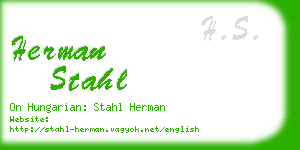 herman stahl business card